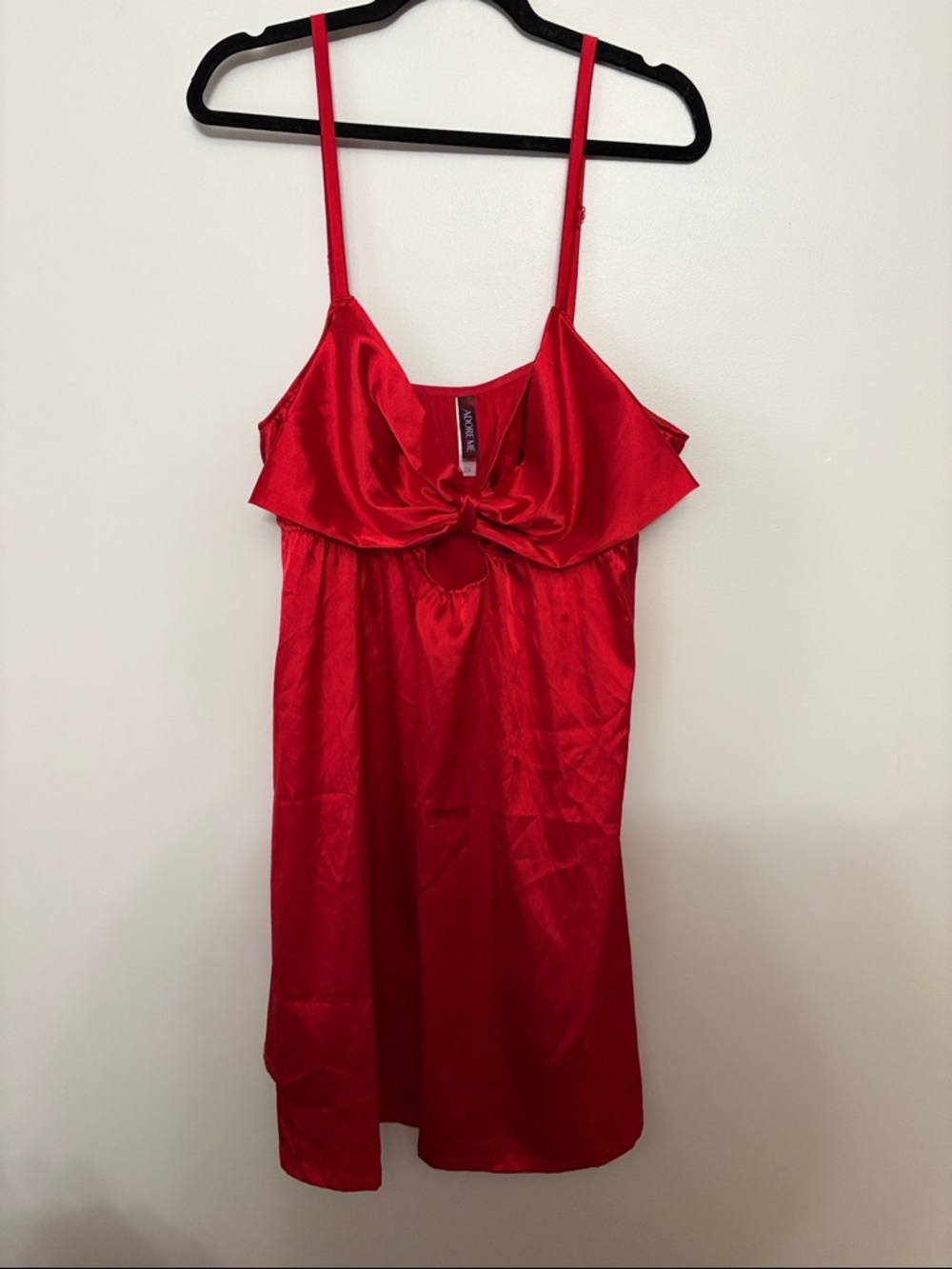 Adore Me Red Satin Tie-Front Chemise